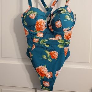 NWT Cupshe Teal One Piece Swimsuit